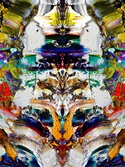 Fototapeta premium Abstract art background . Hand painting artwork on canvas .