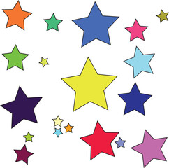 Colourful Star Pattern – Vibrant Multi colour Celestial Design for Kids, Celebrations, and Digital Decor