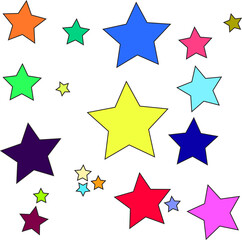 Colourful Star Pattern – Vibrant Multi colour Celestial Design for Kids, Celebrations, and Digital Decor