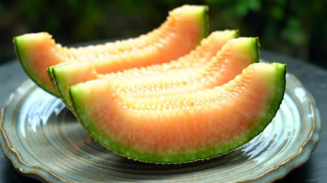 Fresh Orange Cantaloupe Slices