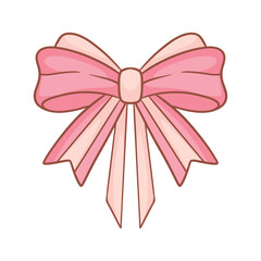 Soft Pastel Pink Bow with Kawaii style. Cute girly ribbon clipart. Perfect for scrapbooking, gift wrapping, fashion accessories, planner stickers, and digital craft projects with hand-drawn charm