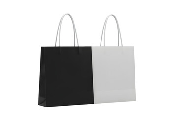 Chic black and white shopping bags for retail therapy, a sleek way to carry your stylish purchases, perfect for boutique branding and eco-friendly fashion promotions, minimal design