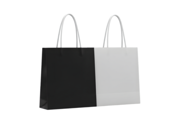 Chic black and white shopping bags for retail therapy, a sleek way to carry your stylish purchases, perfect for boutique branding and eco-friendly fashion promotions, minimal design