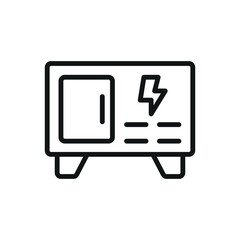 Generator icon in line style for workshop, mechanic, and energy design.