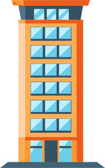 Minimal Flat Hotel Building Icon Vector Illustration 