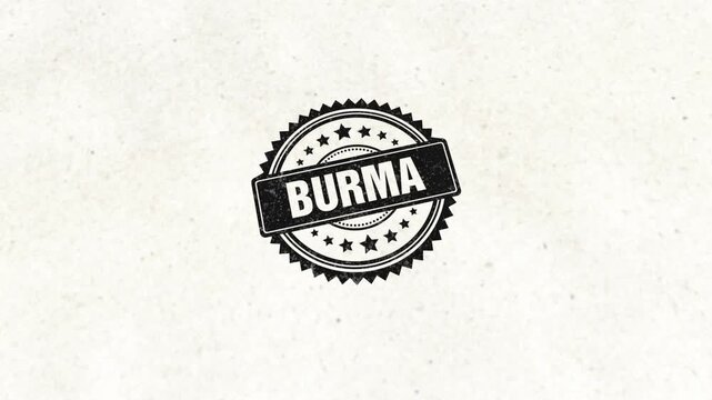 Burma Country Wooden Rubber Stamp