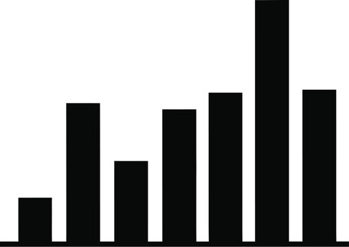 Vector illustration of a bar chart, simple business data presentation icon