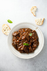 Traditional beef ragout with cegetables