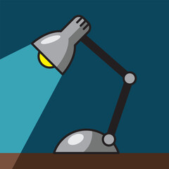 table lamp in the dark, vector illustration 