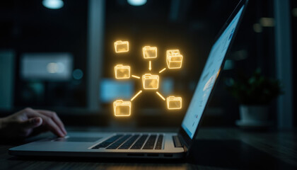 Data Network on Laptop