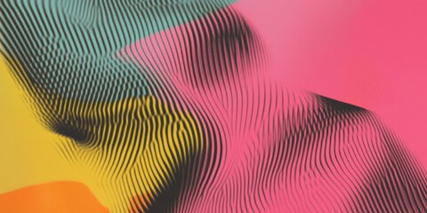 Abstract colorful gradient pattern with vibrant modern curves and textured lines. Dynamic art suitable for creative design backgrounds.