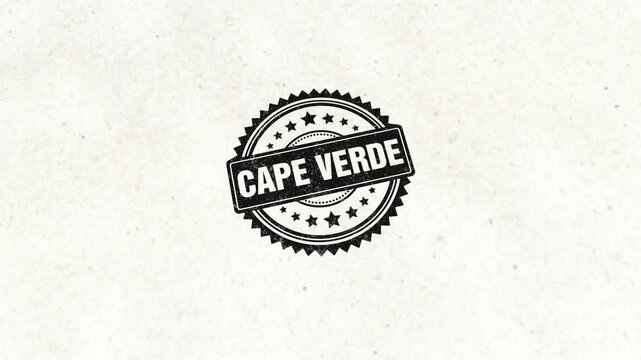 Cape Verde Country Wooden Rubber Stamp