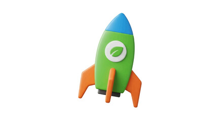 Green Rocket Launching Towards Success.