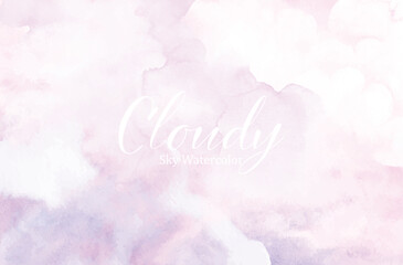 Cloudy Sky Watercolor Background with Hand-Painted Texture for Design and Decoration