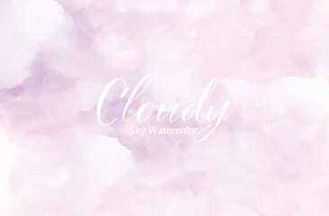 Cloudy Sky Watercolor Background with Hand-Painted Texture for Design and Decoration