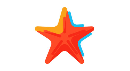 Obraz premium Vibrant stylized starfish icon with a colorful layered design.