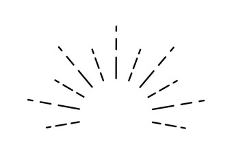 あしらい サンバースト 太陽線　半円
Decoration Sunburst Sun Line Semicircle