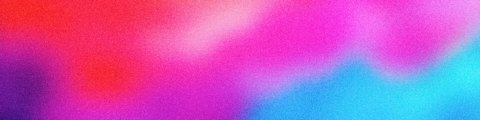 Abstract colorful gradient background with grainy noise texture blending red pink purple and blue smooth blur