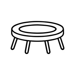 Line icon trampoline vector on a white background Vector icon on a white background