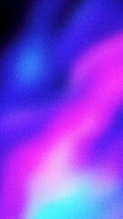 Colorful neon abstract gradient background with grainy noise texture in blue and pink smooth glowing blur waves
