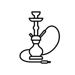 Line icon hookah vector on a white background Vector icon on a white background
