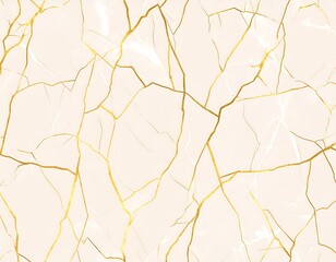 Cracked marble with gold veins