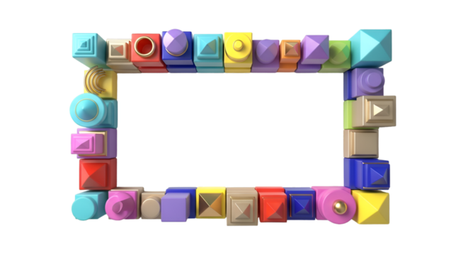 Colorful Shapes Create a Playful Frame in a Bright Space