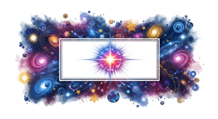 Cosmic Energy Burst in Outer Space Artwork, Colorful Universe