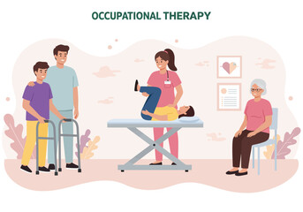 Occupational therapy vector illustration