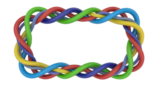 Dynamic Action of Twisted Colorful Rubber Bands in Creative Design Setting