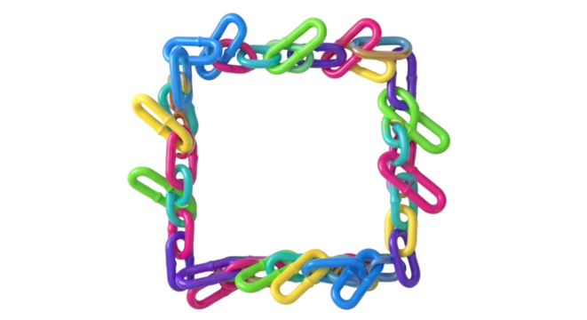 Colorful Paper Clips Arrangement, Creative Workspace, Digital Illustration