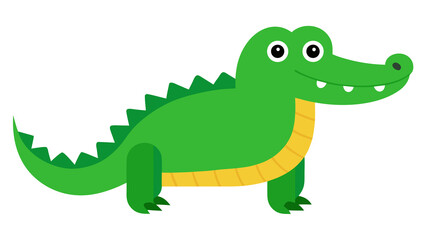 A simple yet expressive illustration of a cartoon crocodile. Its friendly appearance makes it a versatile asset for any design targeting a young audience or those looking for a fun element