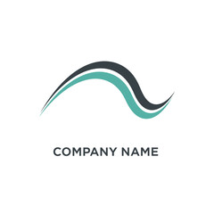 Abstract Wave Logo Design with Green and Black Swirls for Modern Business.