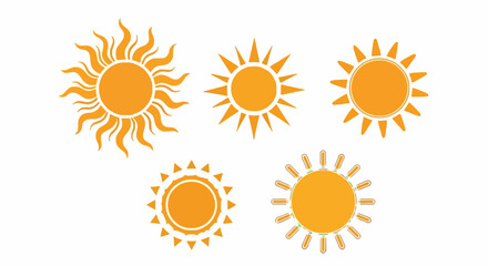 Fototapeta premium Sun Icons Five Unique Solar Designs for Summer