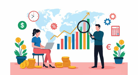 Financial Analysis and Market Growth A Conceptual Illustration of Economic Expansion
