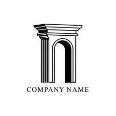 Elegant Column Logo Design for Architecture and Construction Companies.