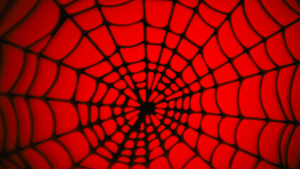 spiderweb on blood red background for Halloween