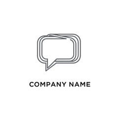 Fototapeta premium Minimalist Chat Bubble Logo Design with Clean Lines for Modern Communication.