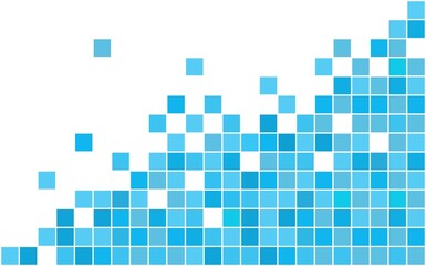 Abstract Blue Pixelated Background. Gradient pixel mosaic with blue squares forming a modern abstract background. Ideal for digital art, technology themes, and creative design.