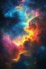Fototapeta premium Space background with colorful nebula ai generative