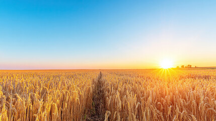Naklejka premium The autumn harvest at sunset