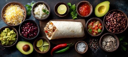 Delicious chicken burrito with fresh ingredients perfect for mexican food lovers and fast food enthusiasts