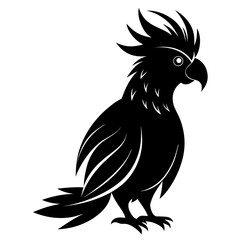 Cockatoo vector clean black silhouette design white background