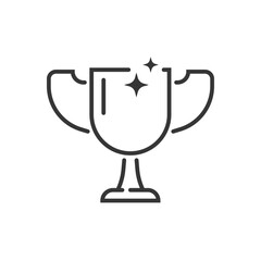 Golden cup winner line stroke outline icon vector graphic simple illustration, thin linear champion victory award trophy logo pictogram sign symbol image clip art
