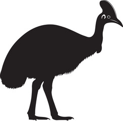 Fototapeta premium Elegant cassowary silhouette on white background