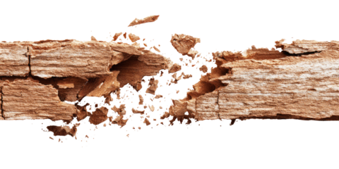 Decayed wood with extensive damage