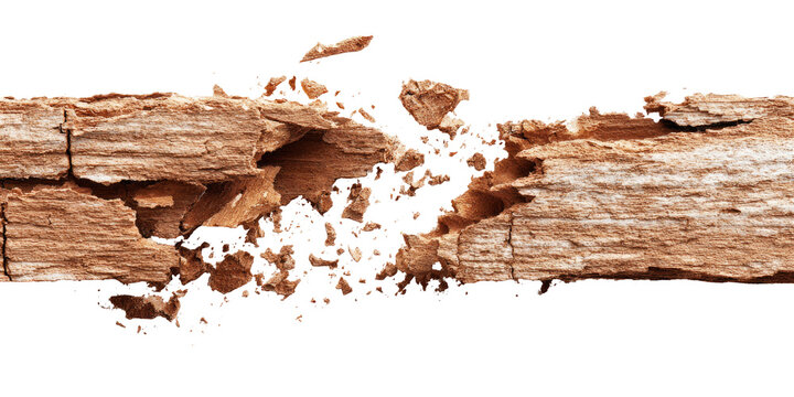 Decayed wood with extensive damage