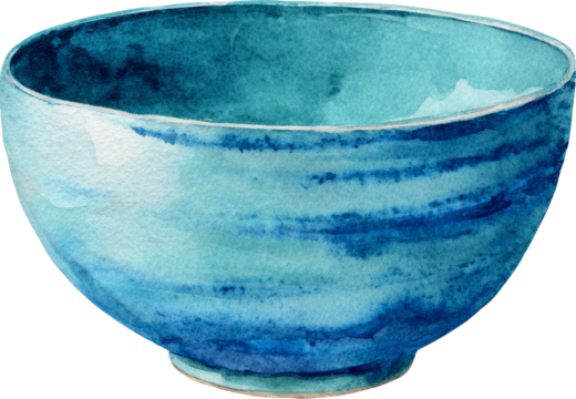 Azure Dream: Watercolor Bowl Art