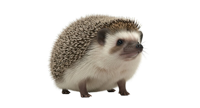 Isolated Hedgehog Walking Looking Cute and Adorable on an Isolated Background for Print and Web
