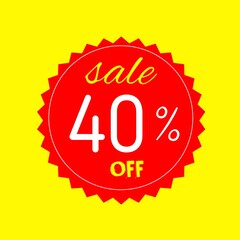 Colorful discount badges with percentages off for retail sales and promotions